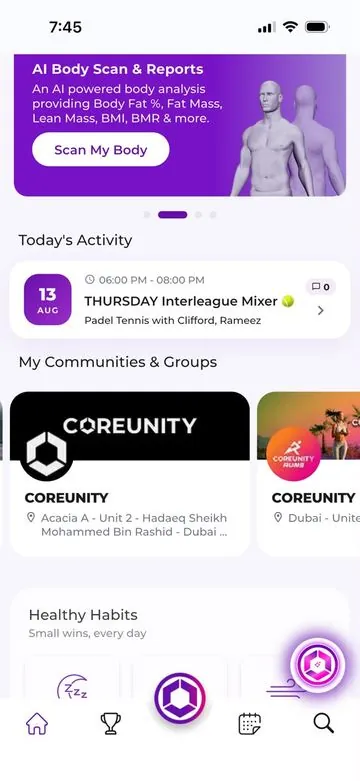 Communities: The people you move with. The Wio Personal community lives here.