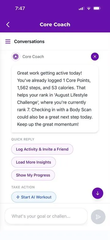Your week, read back: The coach reads your activity and tells you what to do next, not just what you did.